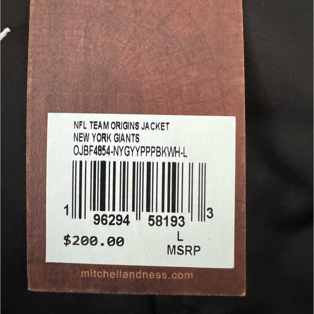 Mitchell & Ness NFL Team Origins Jacket. New York Giants - Picture 5 of 6